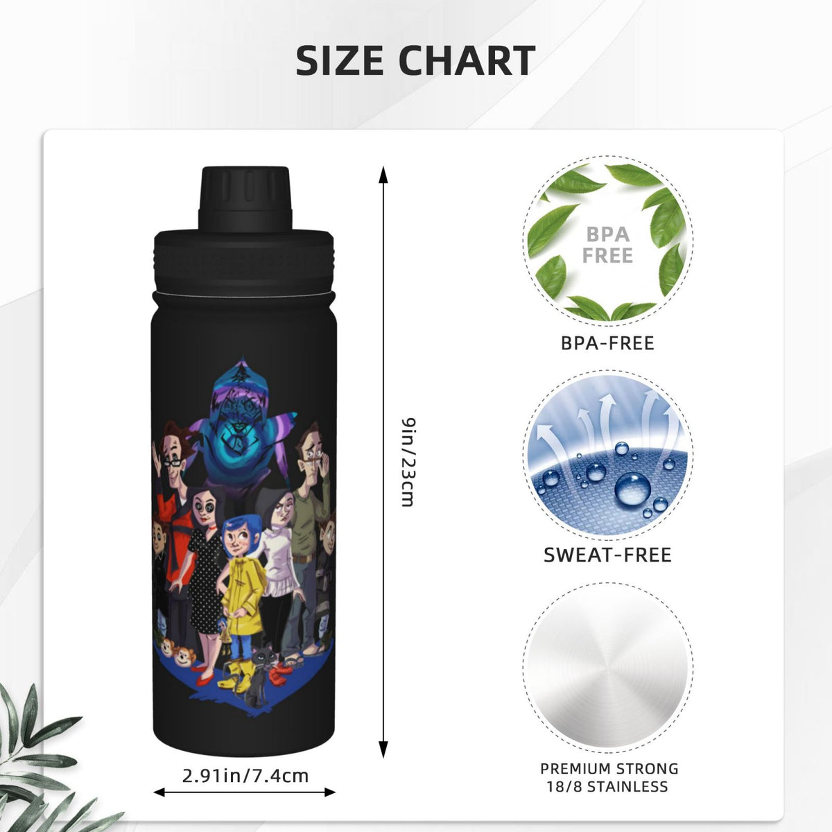 18OZ Insulated Stainless Steel Water Bottle Z4946
