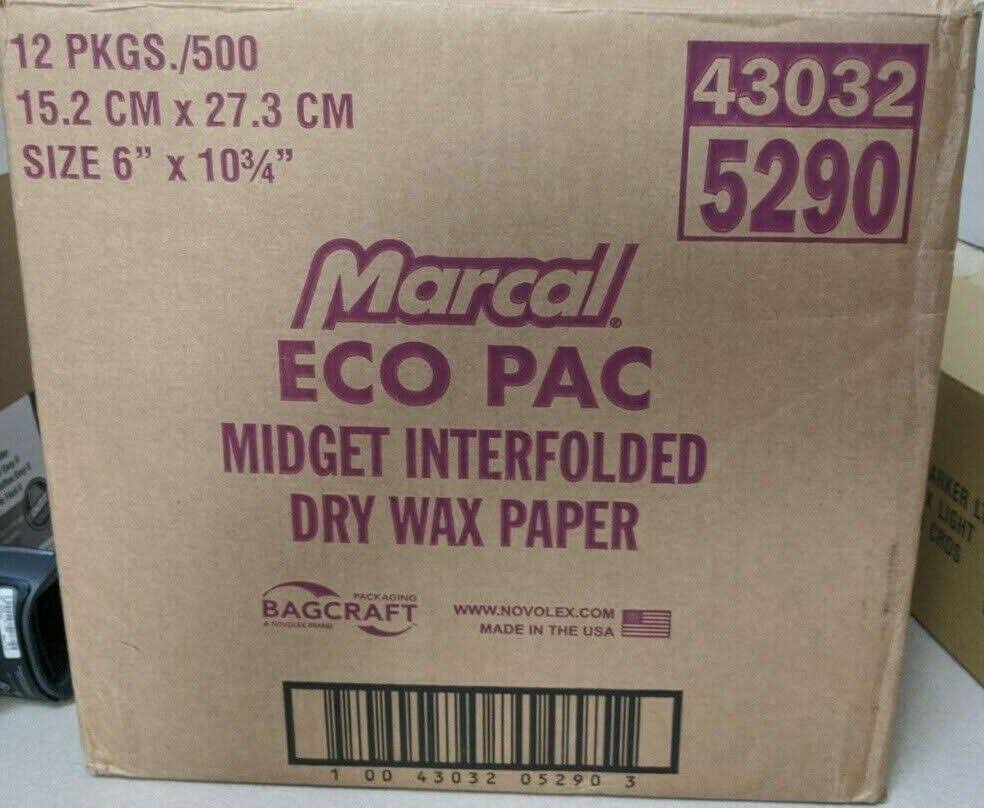 Dry Wax Paper 6 x 10 3/4 White 500/Pack G37943