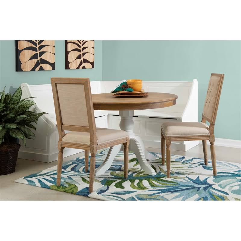 White Wood Corner Breakfast Nook B85378