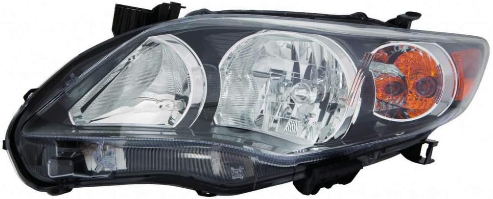 Passenger Side Headlight Assembly Black U9871