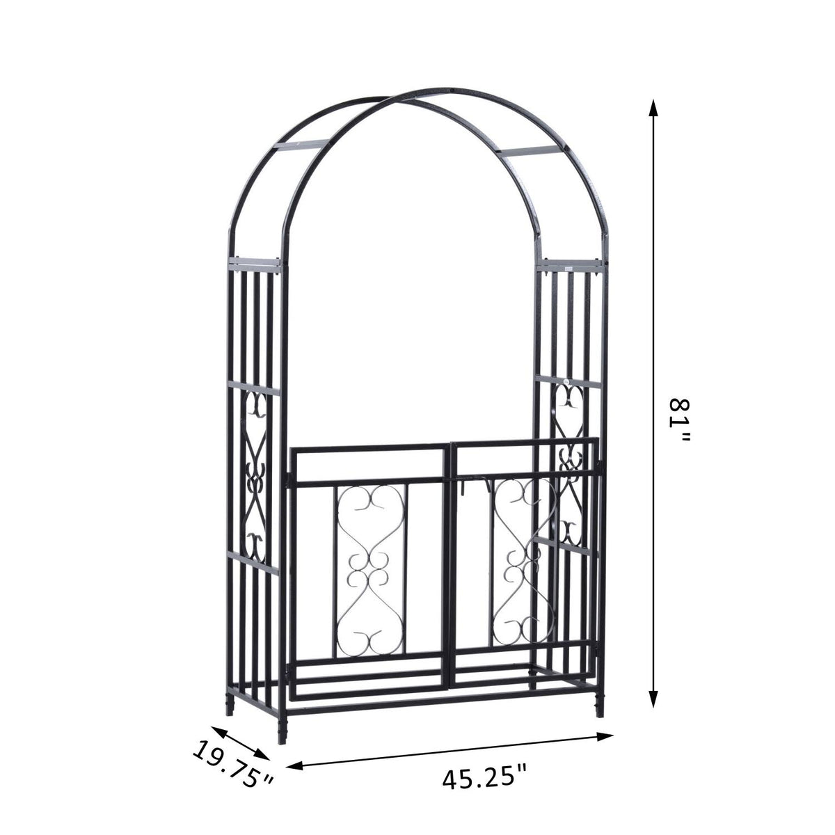 Black Metal Garden Arch S7749