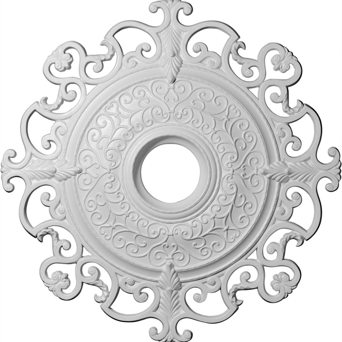 38 3/8x22OD x 6 5/8x22ID x 2 7/8x22P Hand-Painted Hickory Ceiling Medallion O7421