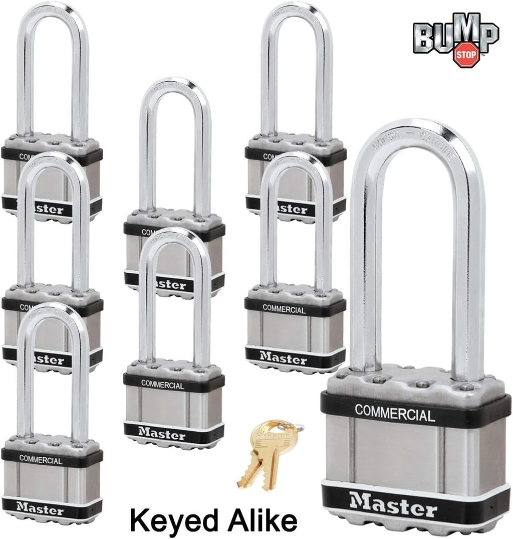 Master Lock Magnum Padlock, 8 Keyed Alike Locks A257283