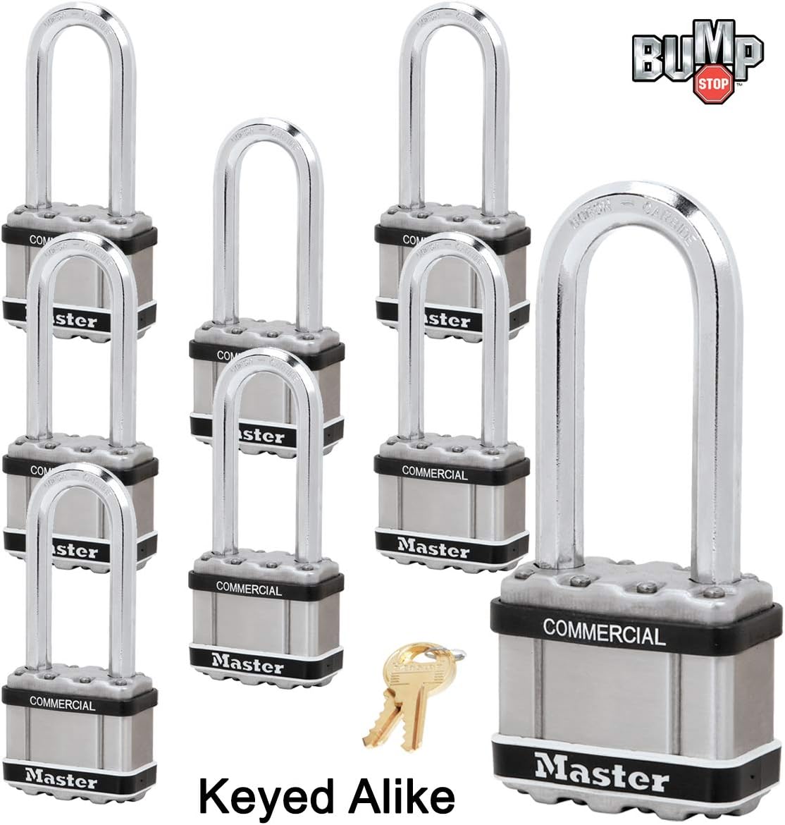 Master Lock Magnum Padlock, 8 Keyed Alike Locks A257283
