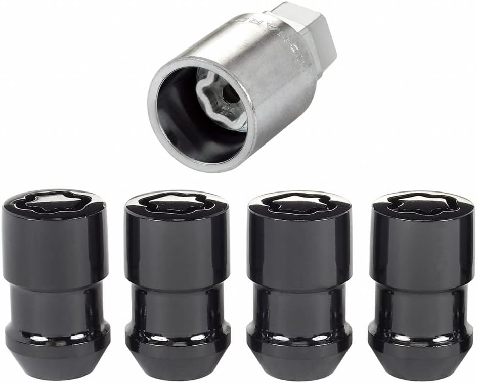 Wheel Lock Nut Set 4 Pack Cone Seat M12 x 1.5 Black I681972