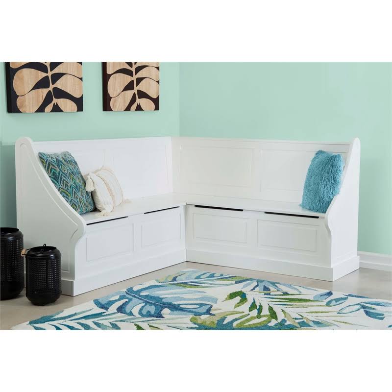 White Wood Corner Breakfast Nook B85378