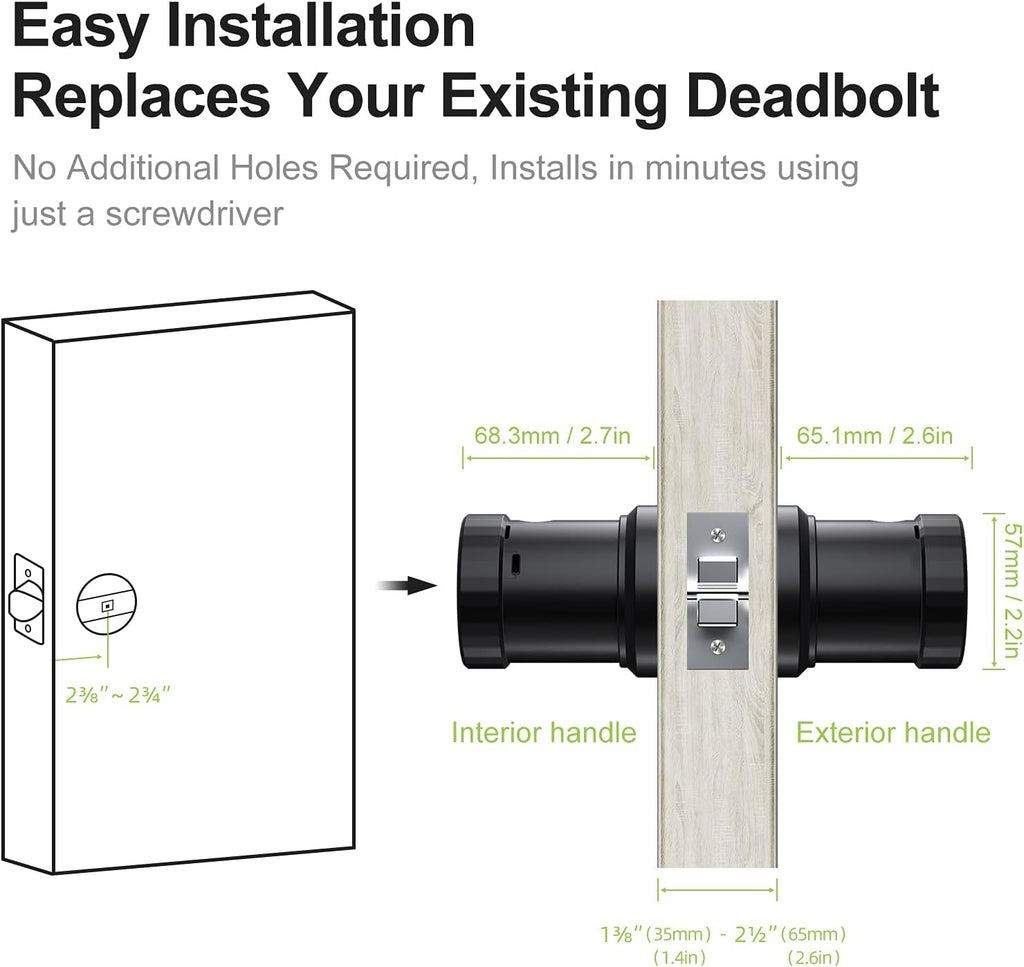 Smart Lock 4-in-1 Keyless Entry Door Lock Pack of 2 H810