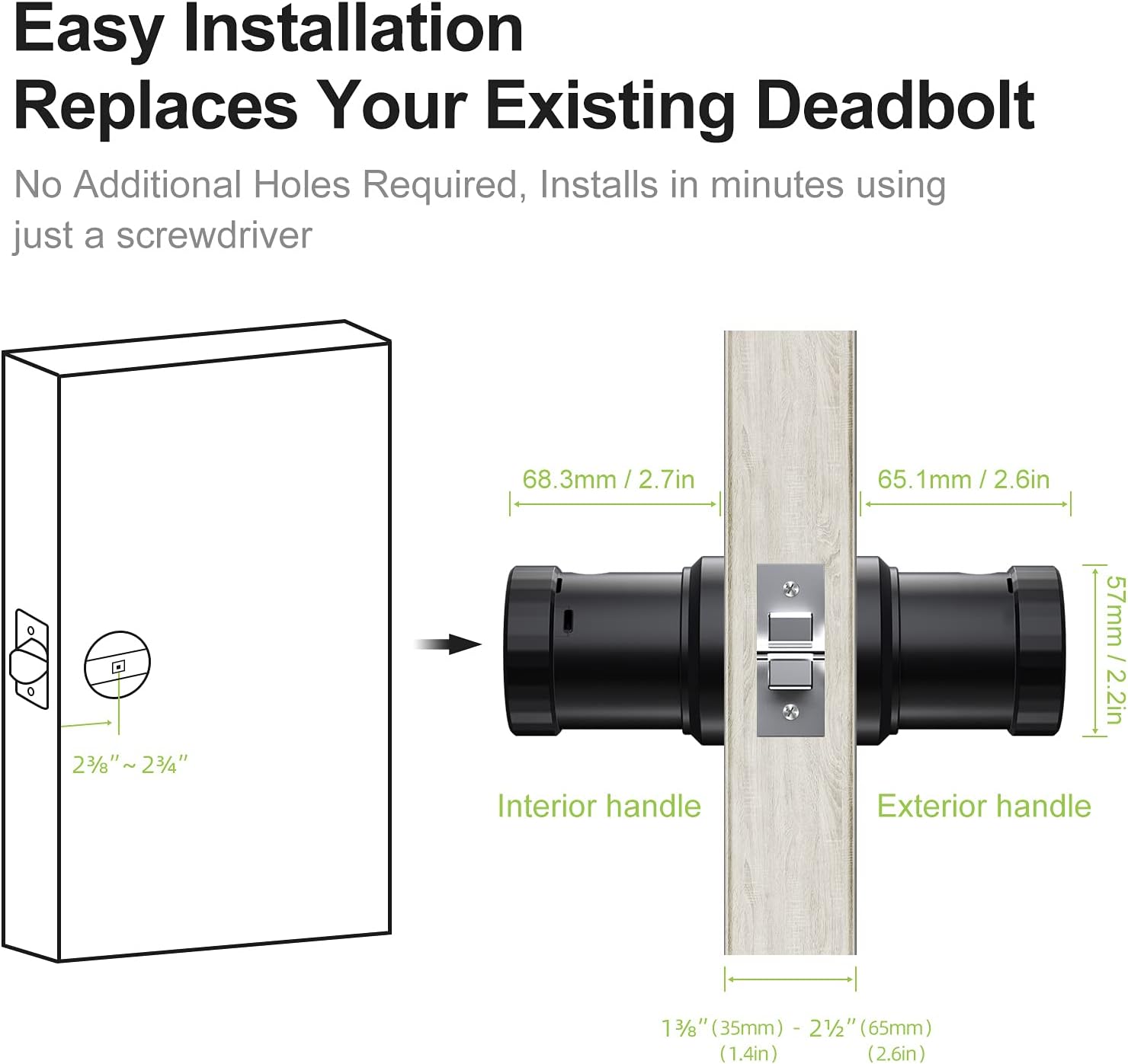 Smart Lock 4-in-1 Keyless Entry Door Lock Pack of 2 H810