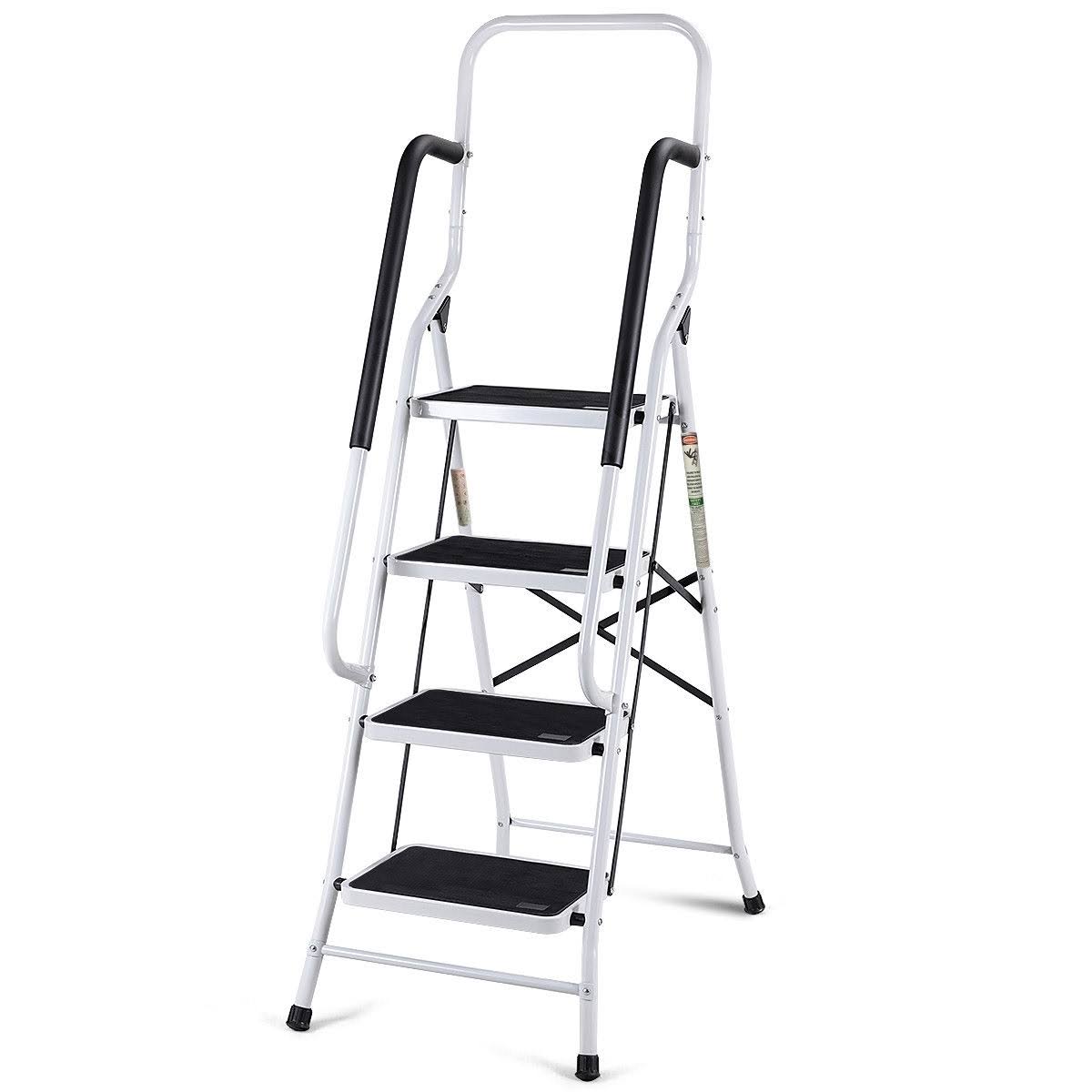 4 Step Folding Stool Ladder with Handrails D803059