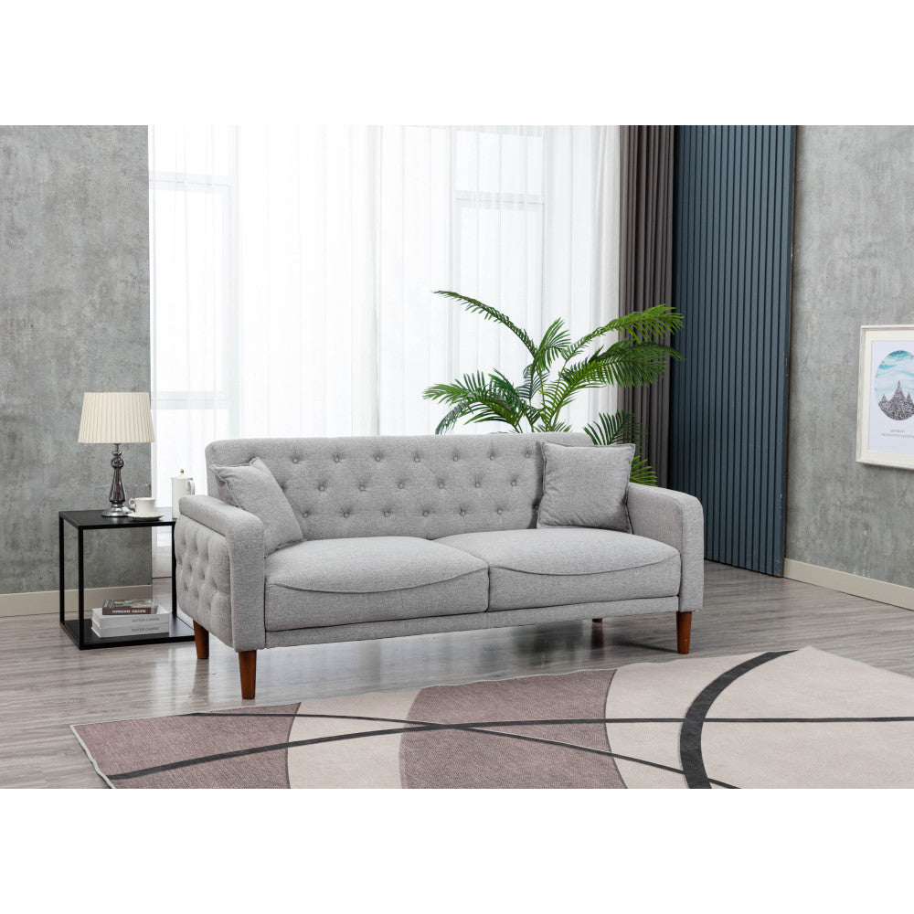 Grey Linen Tufted Sofa Bed K2947