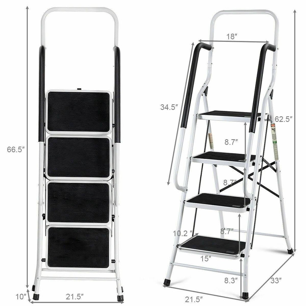 4 Step Folding Stool Ladder with Handrails D803059