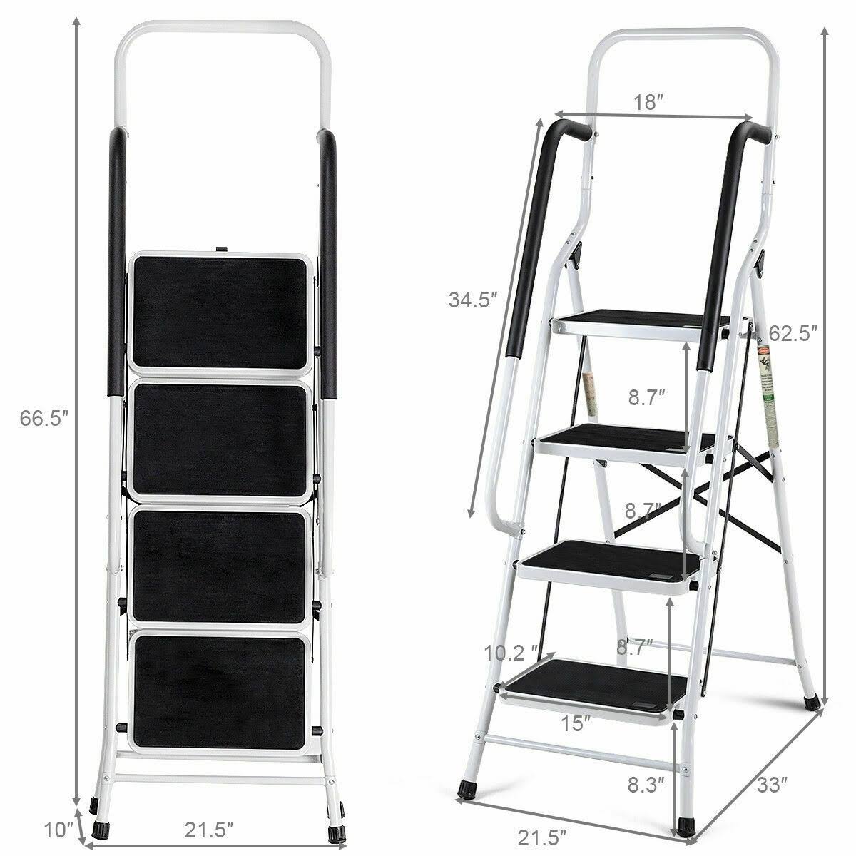 4 Step Folding Stool Ladder with Handrails D803059