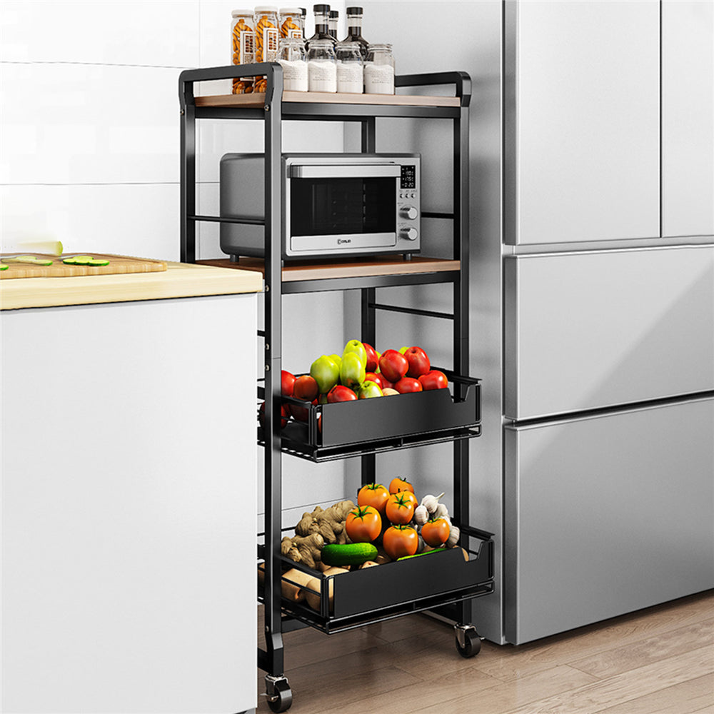 5 Tier Rolling Utility Trolley Cart with Sliding Drawers U10964