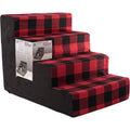 Red Black 4-Step Pet Stairs Z7150
