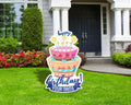 Happy Birthday Cake Lawn Sign with Stake P8553
