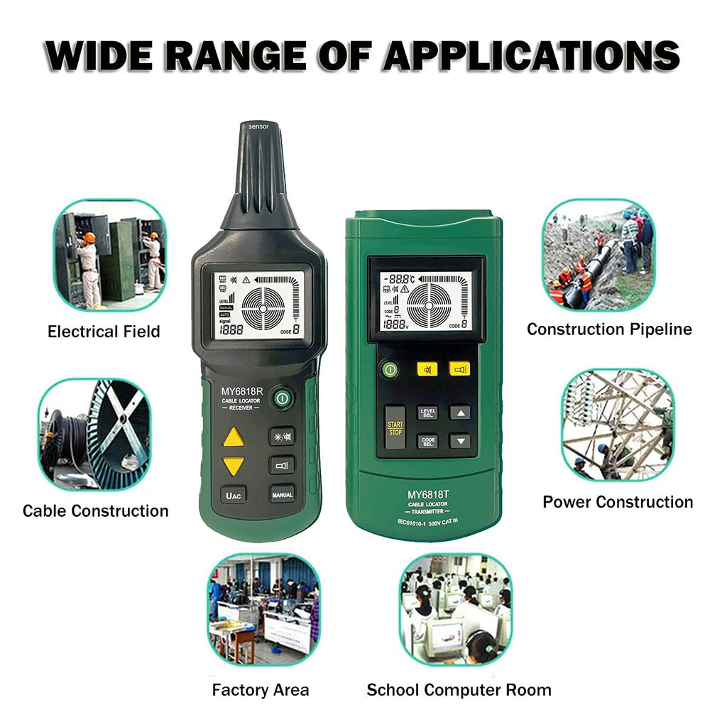 Wire Tracker Telephone Cable Locator 12-400V AC/DC Wire Detector Cable Toner Finder T632579