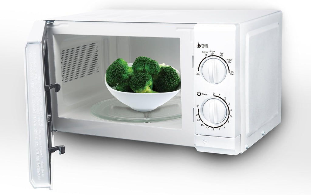 White 0.6 Cubic Feet Countertop Microwave Oven Q435