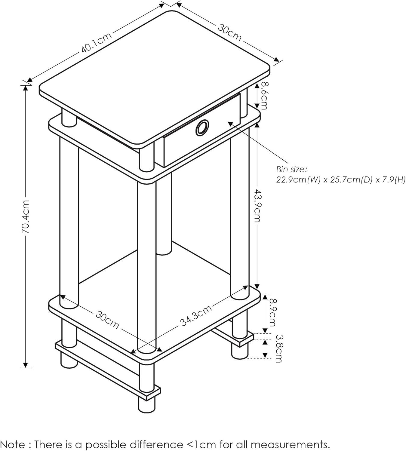 Espresso & Medium Brown End Table and Coffee Table with Bin Drawer F902