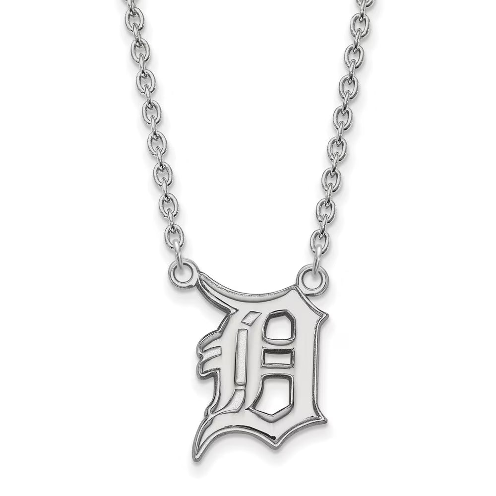 925 Sterling Silver Rhodium-plated Letter D Pendant Necklace 18" I209663