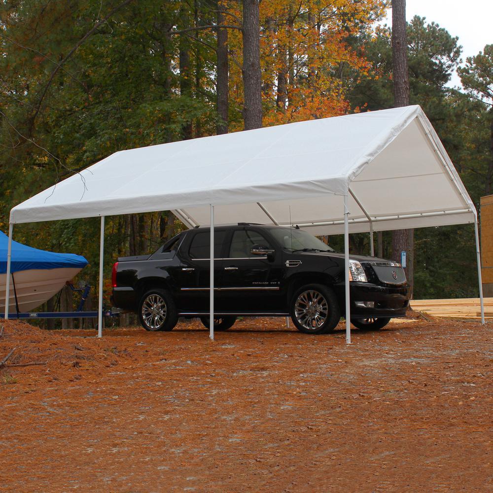 18 ft x 20 ft White Carport Canopy Cover W5555