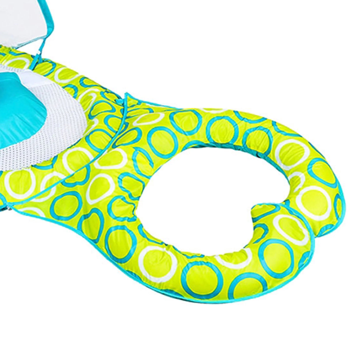 Green/Blue Inflatable Baby Spring Float with Removable UPF 50 Sun Canopy D2449