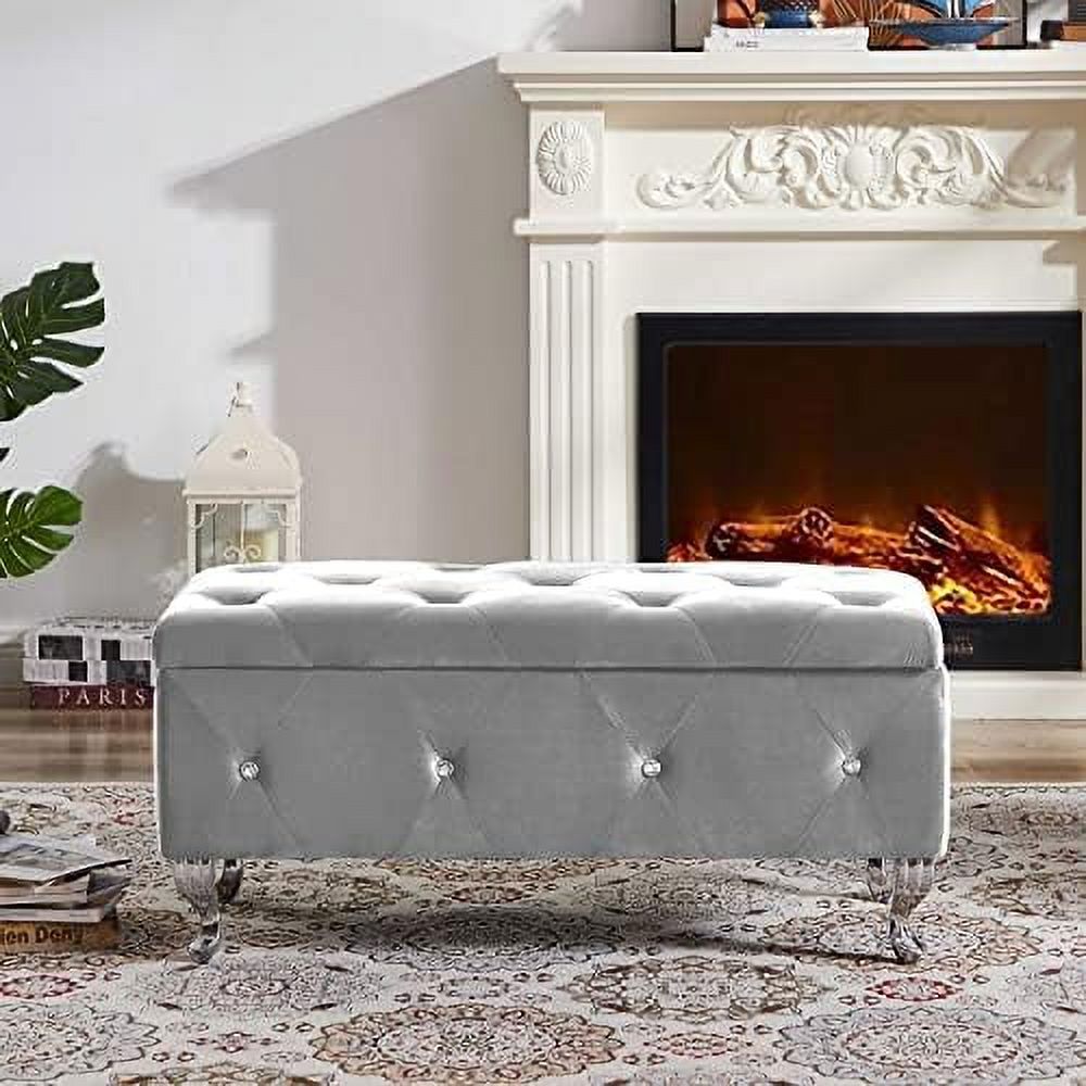 Velvet Flip Top Bench with Safety Hinge C3715