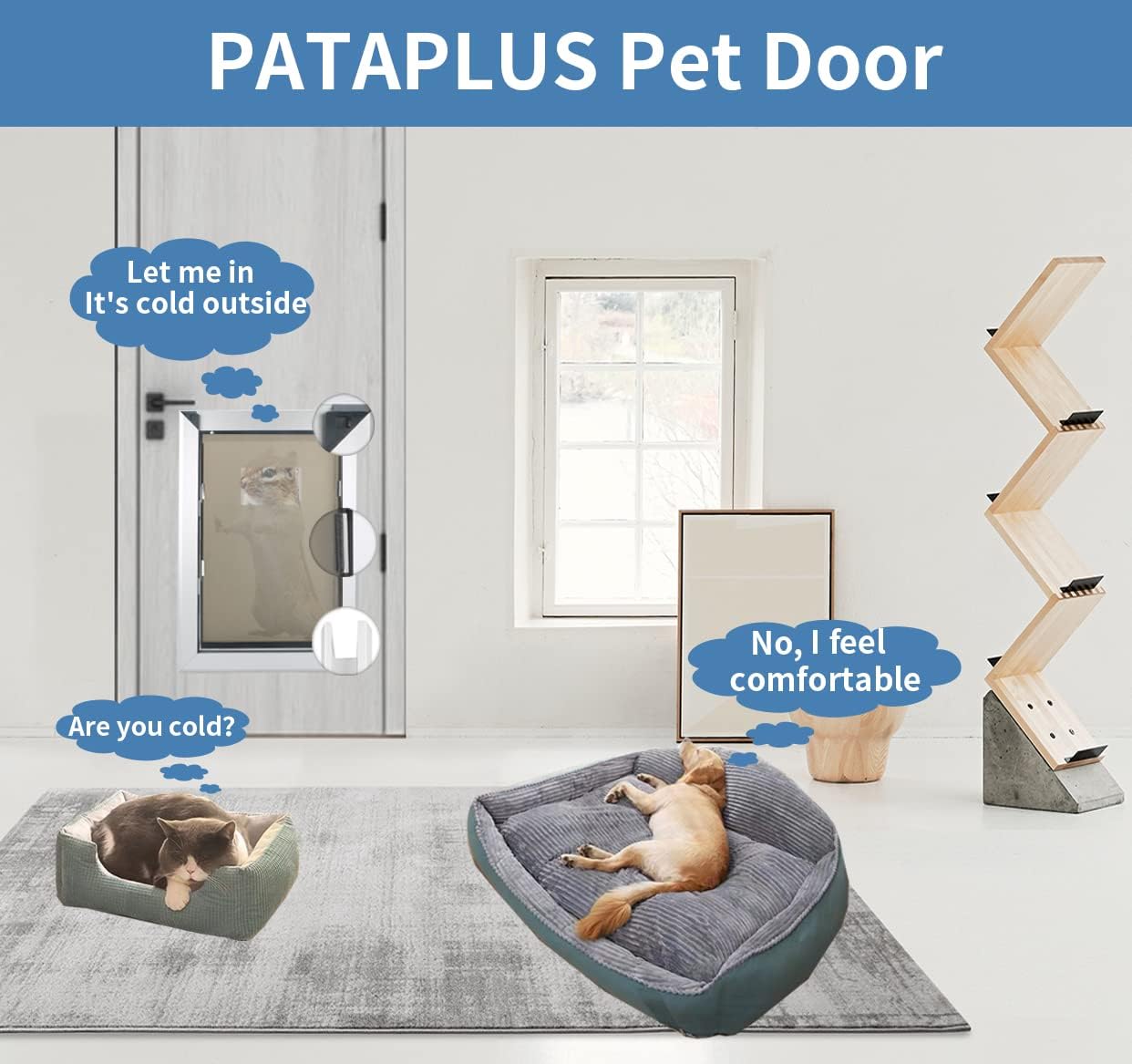 Extra Large Dog Door with Aluminum Frame and Magnetic Double Flaps C478520