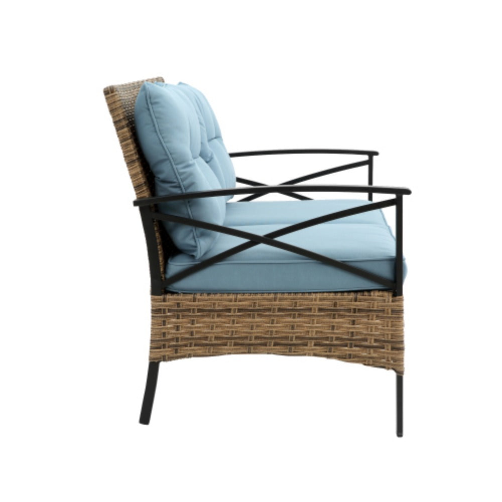 4 Piece Rattan Wicker Outdoor Corner Sofa Set with Cushion G8833