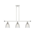 White and Polished Chrome 3 Light Island Light Z16705