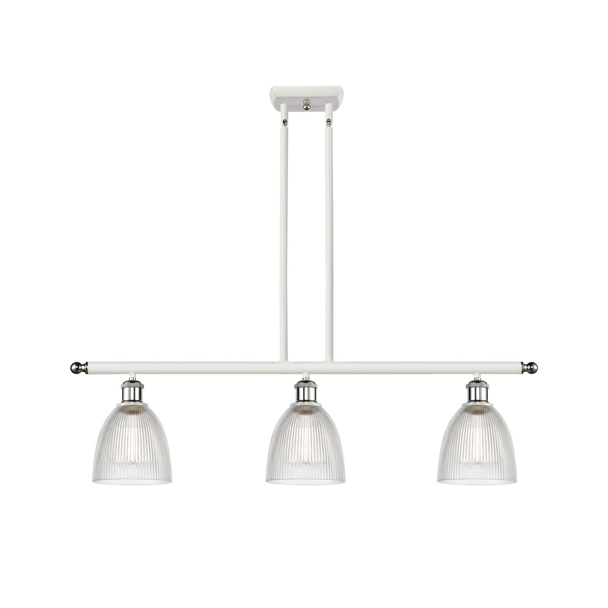 White and Polished Chrome 3 Light Island Light Z16705