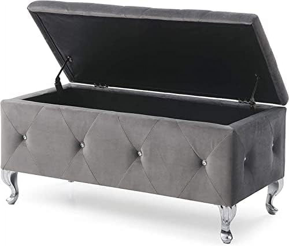 Velvet Flip Top Bench with Safety Hinge C3715