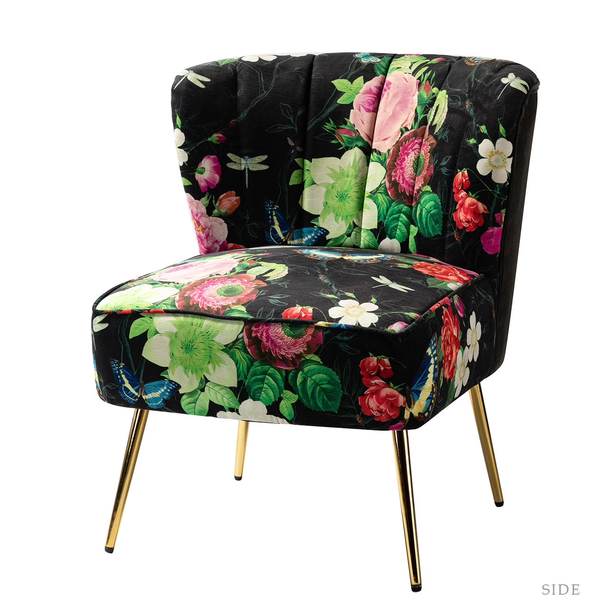 Tufted Metal Base Accent Chair R856
