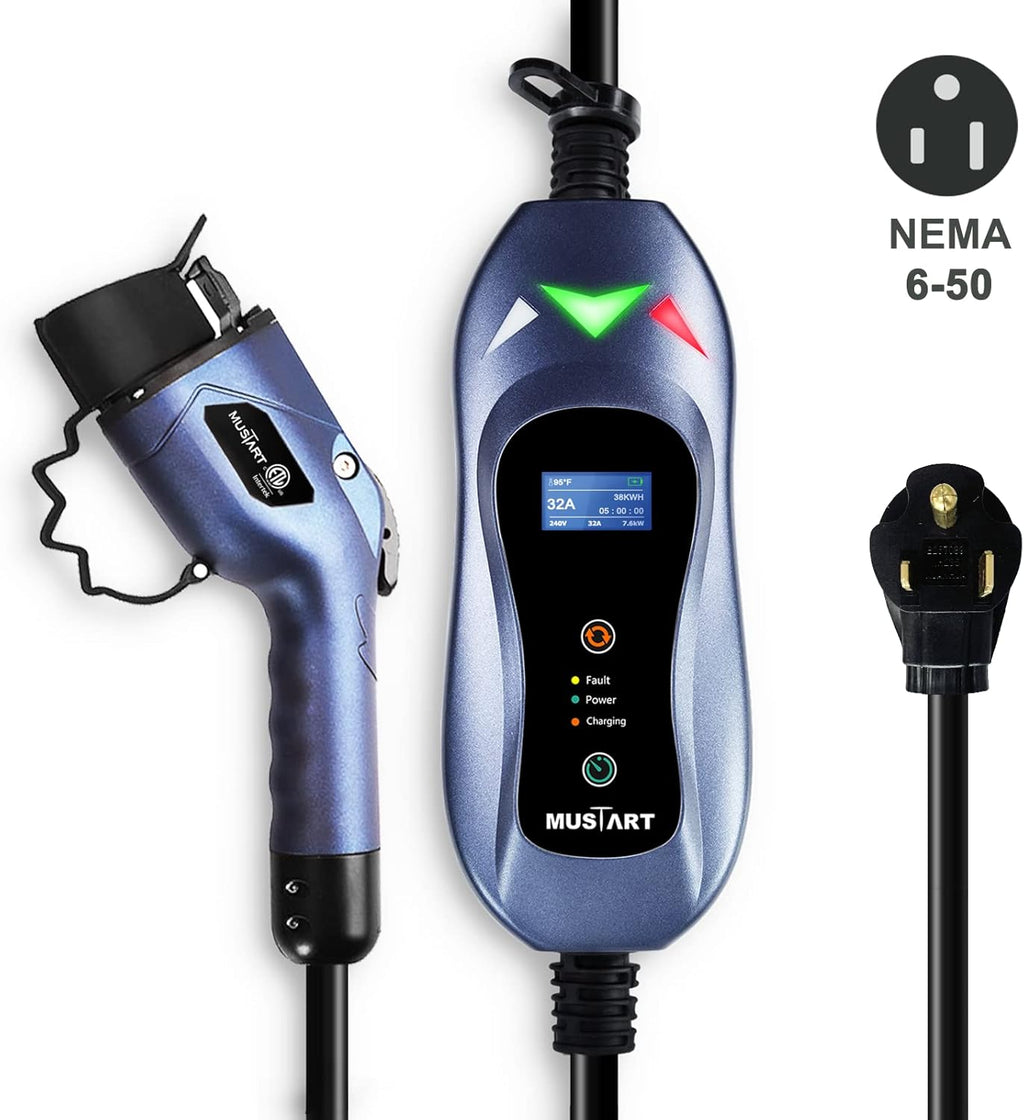 Portable EV Charger 240 Volt 25ft Cable 40 Amp A973420