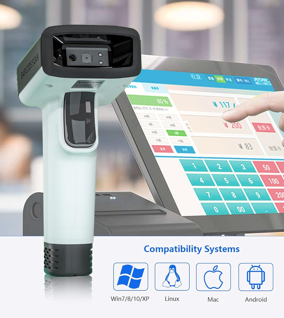White Pack of 2 Wireless Barcode Scanner X150
