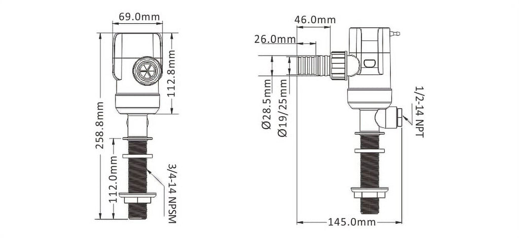 12V 1100GPH Straight Livewell/Baitwell Pump Y81814