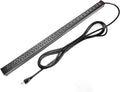24-Outlet Metal Power Strip with 15-Foot Extension Cord, Black, Pack of 2 K584