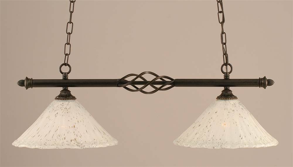 Two Light Island Dark Granite Finish with Gold Ice Glass G99941