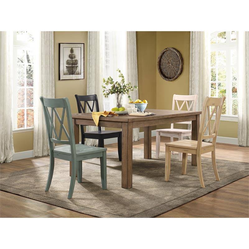 5-Piece Wood Dining Set in Natural and Teal H644072