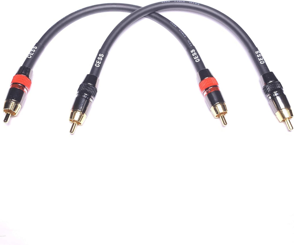 Low Noise 12 Gauge RCA Audio Patch Cable (1 Foot) C590