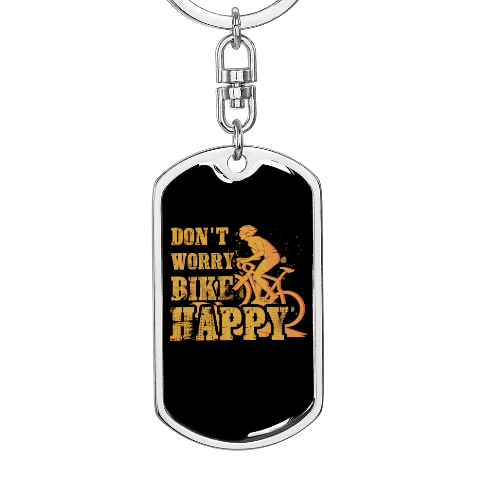 Stainless Steel or 18k Gold Swivel Dog Tag Keychain M746395