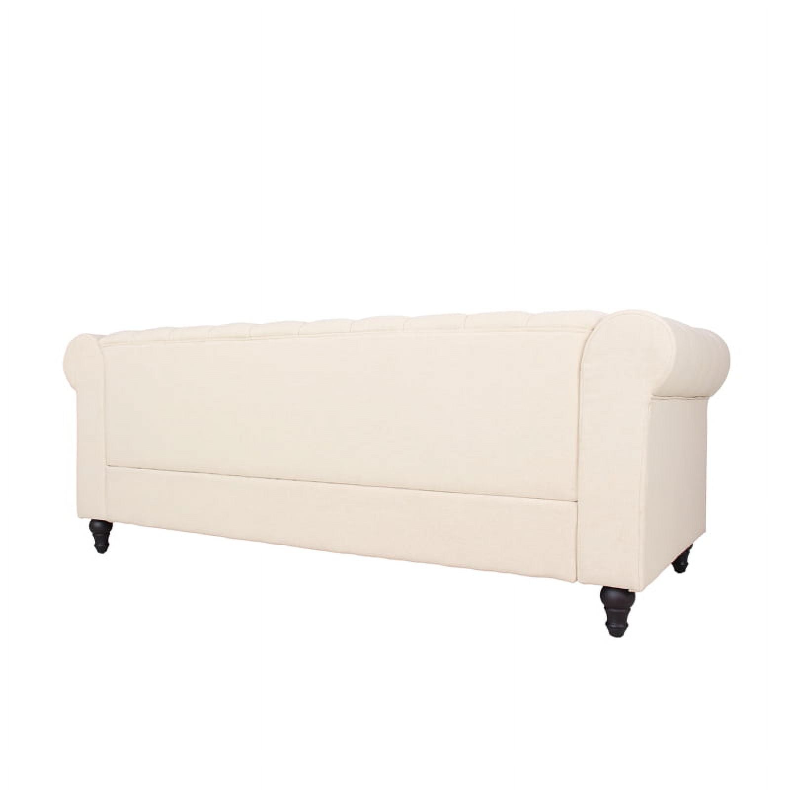 3 Piece Microfiber Sofa and 2-Loveseat Set in Cream P77166