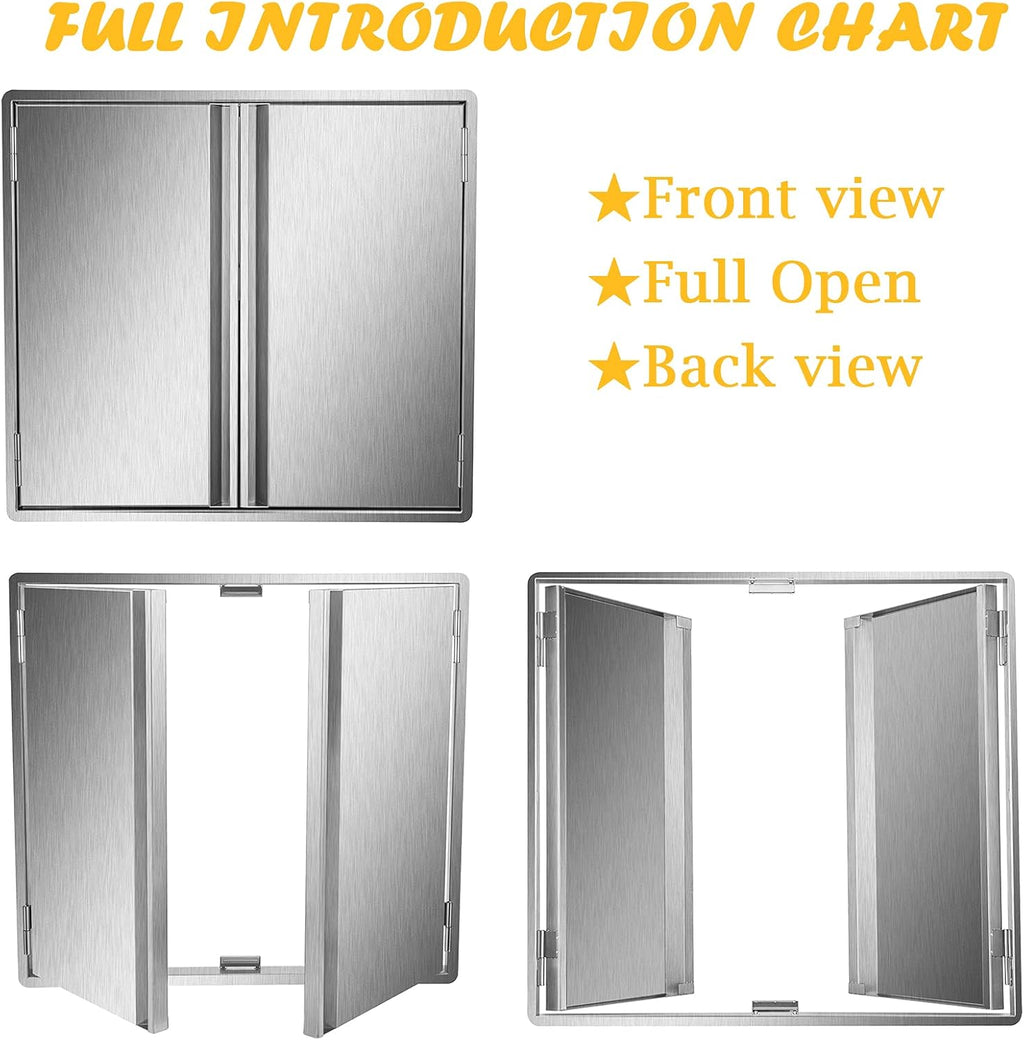 304 Brushed Stainless Steel BBQ Access Door (26 W x 22 H) A8256