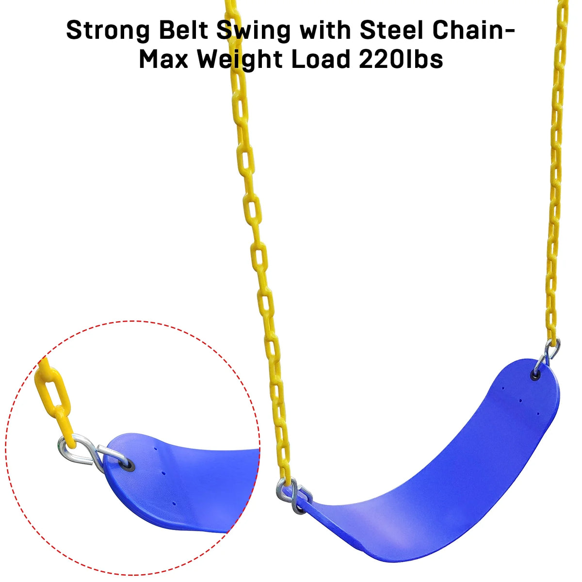Swing Set with 32in Saucer Swing, EVA Swing Seat, Kids Basketball Hoop, Soccer Net, 440lbs Heavy Duty Anti-Rust Steel A-Frame A4642