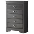 Black Metallic 5 Drawer Accent Chest V9917