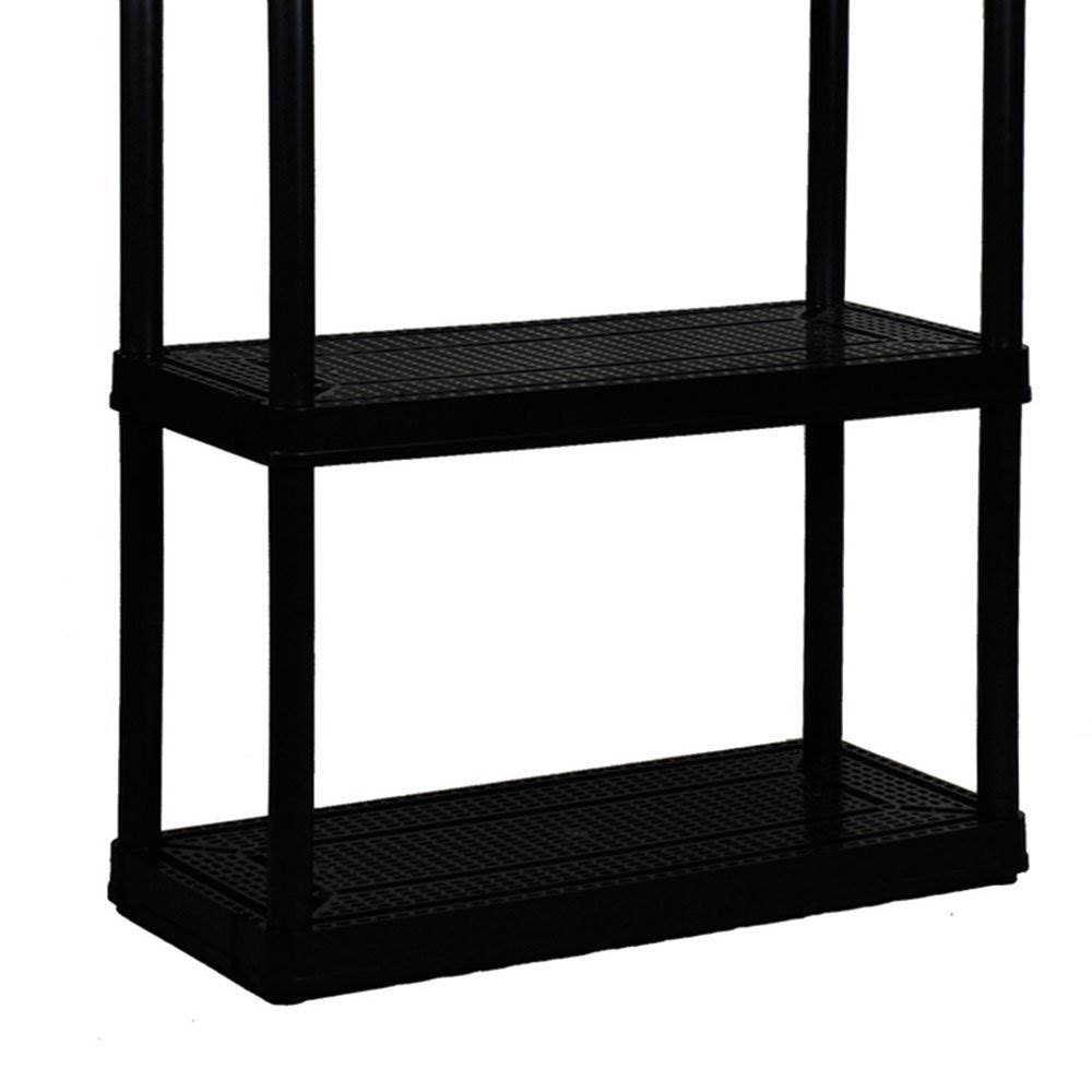 4 Shelf Medium Resin Garage Storage Shelf Black 7 Pack X131
