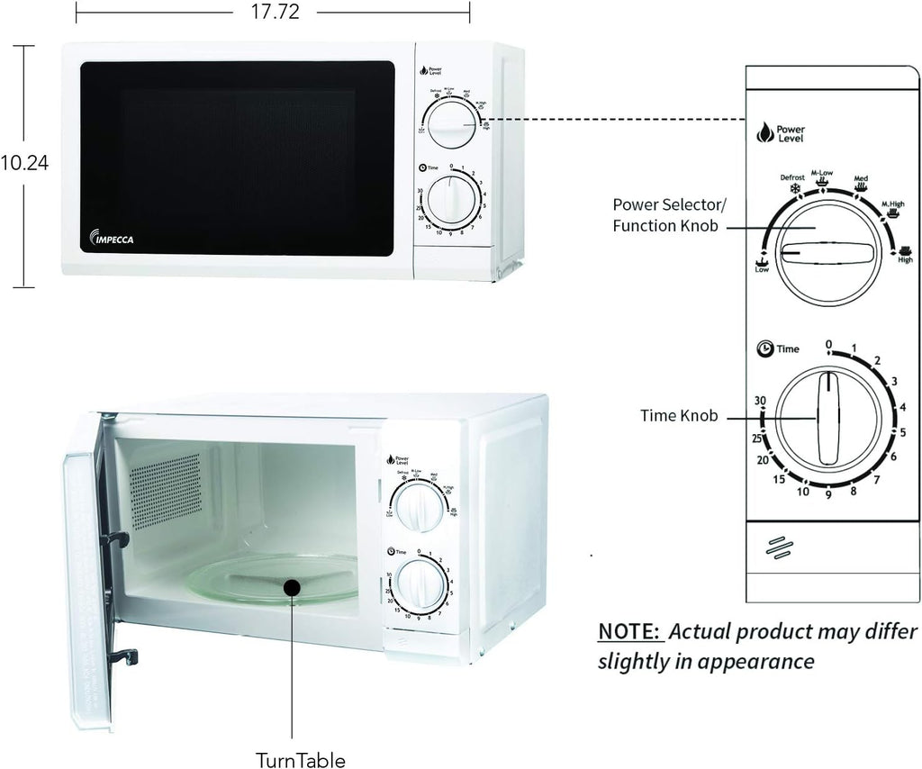 White 0.6 Cubic Feet Countertop Microwave Oven Q435