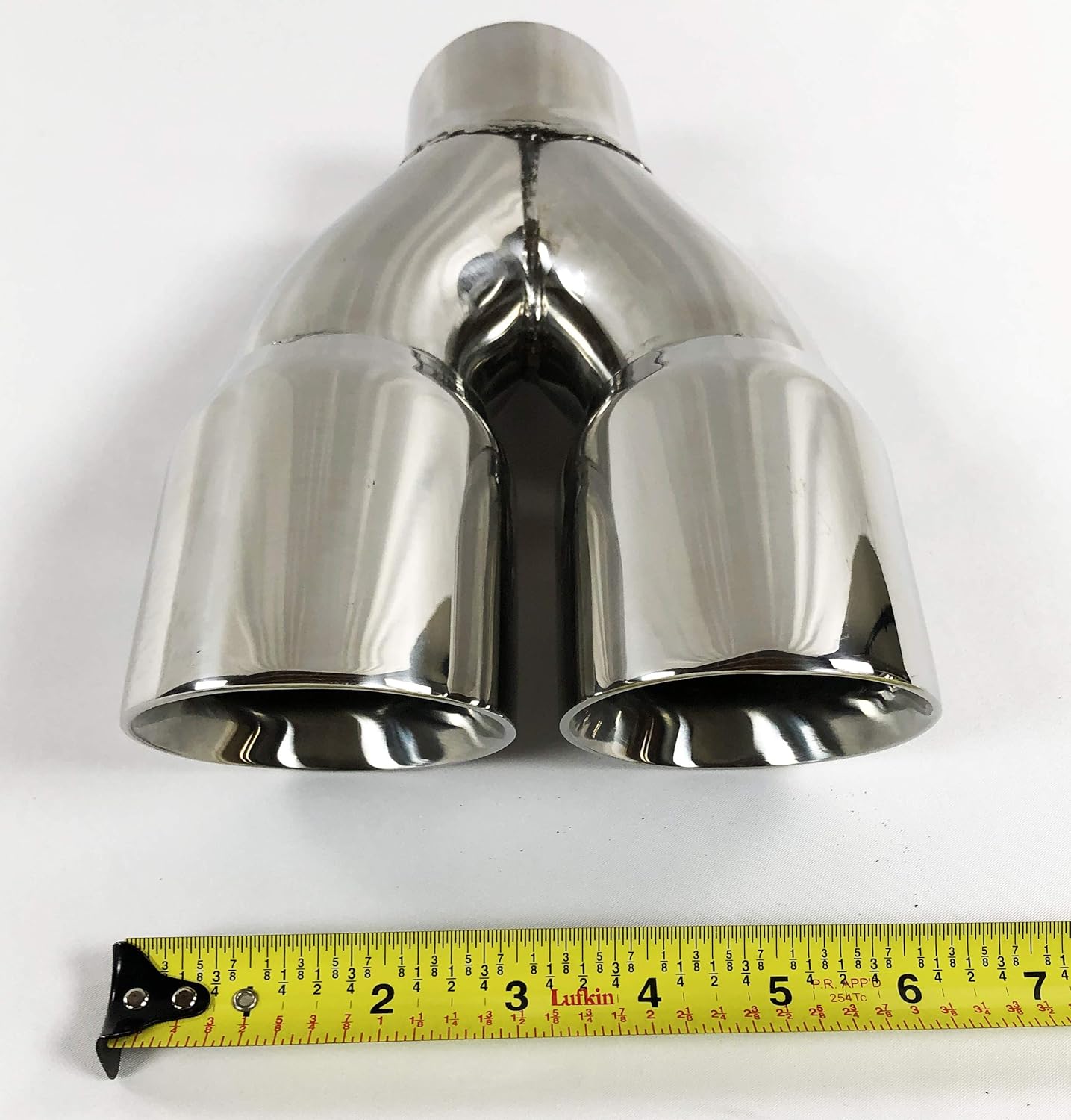 Polished Stainless Double Wall Exhaust Tip 2.50" Inlet Dual 3.00 X 9.50 Long Pack of 2 V7713