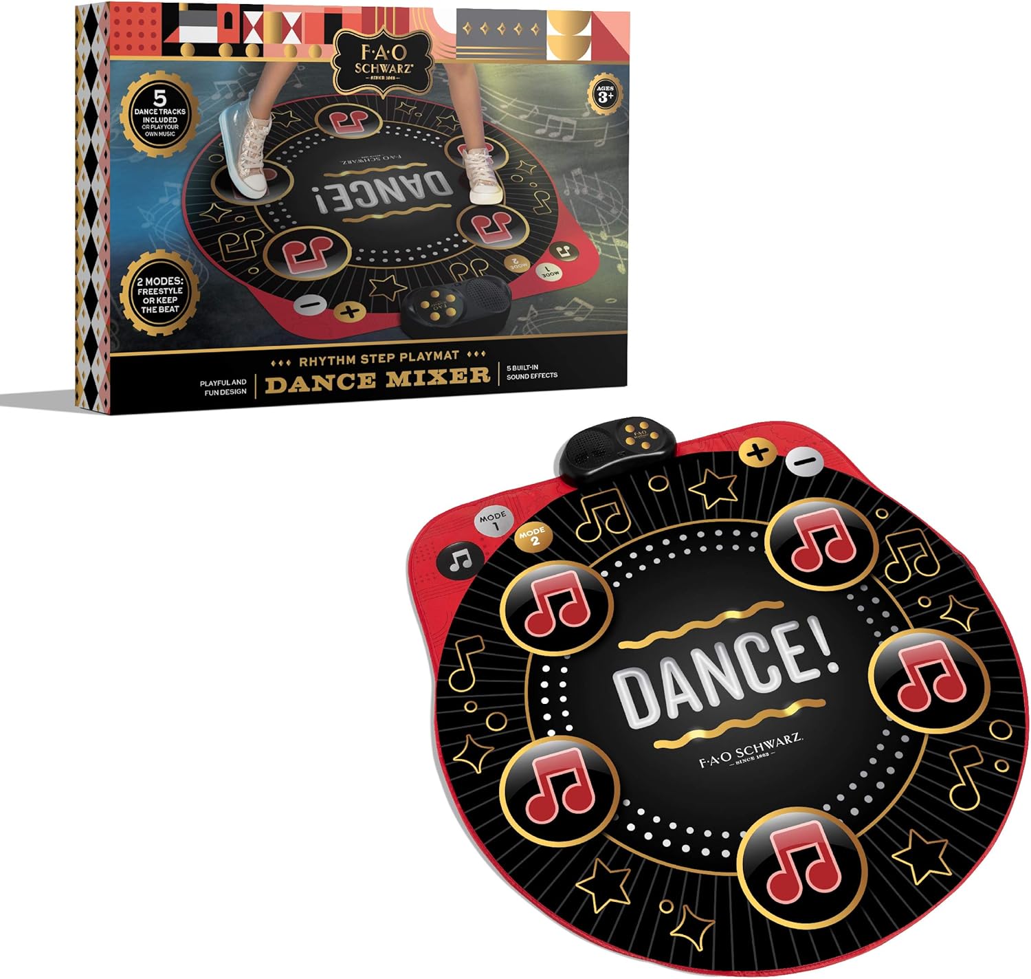 Giant Electronic Dance Mat DJ Mixer with Piano Keyboard & Turntable Scratch Pads, Pack of 2 O877