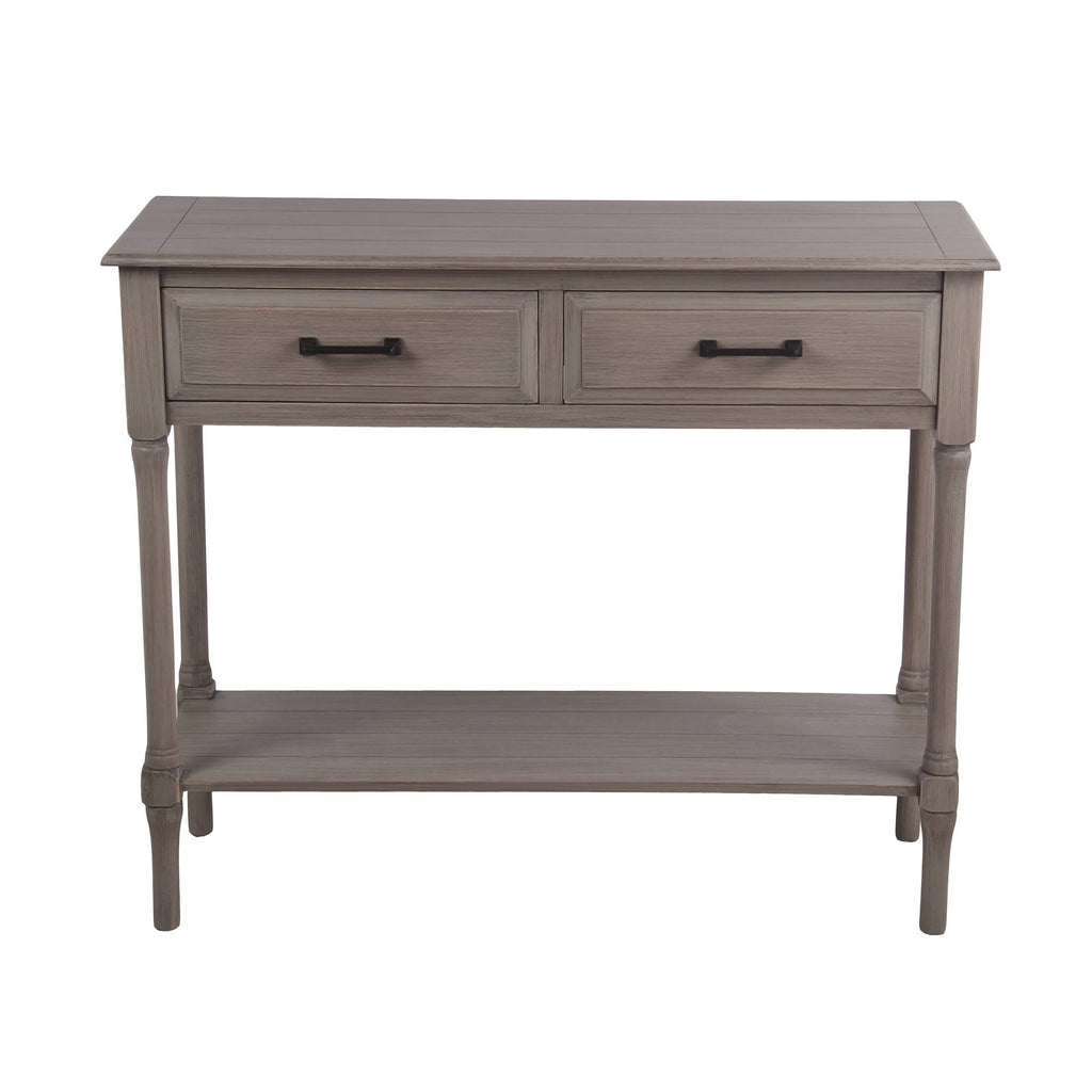 Brown Wooden Console Table with Two Drawers Q55218