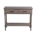 Brown Wooden Console Table with Two Drawers Q55218